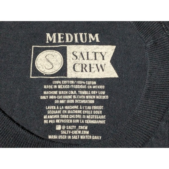 Salty Crew Thrill Seekers Risk Takers Blue Double-Sided T-Shirt - Men Medium - Picture 4 of 12